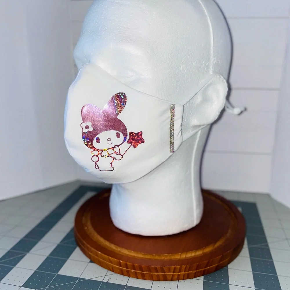 Sanrio hello kitty My Melody Holographic pink blush face mask glam